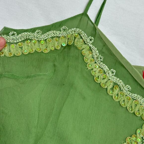 NWT Vintage Scarlett 100% Silk Beaded Tank Top | Y2K Deadstock Fairy Silk Tank - Picture 5 of 8